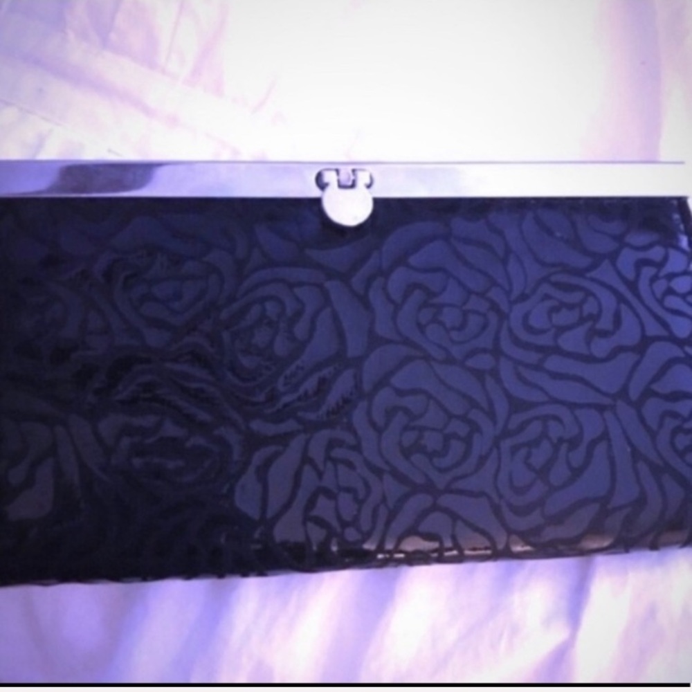 Vintage Black Floral Clutch
